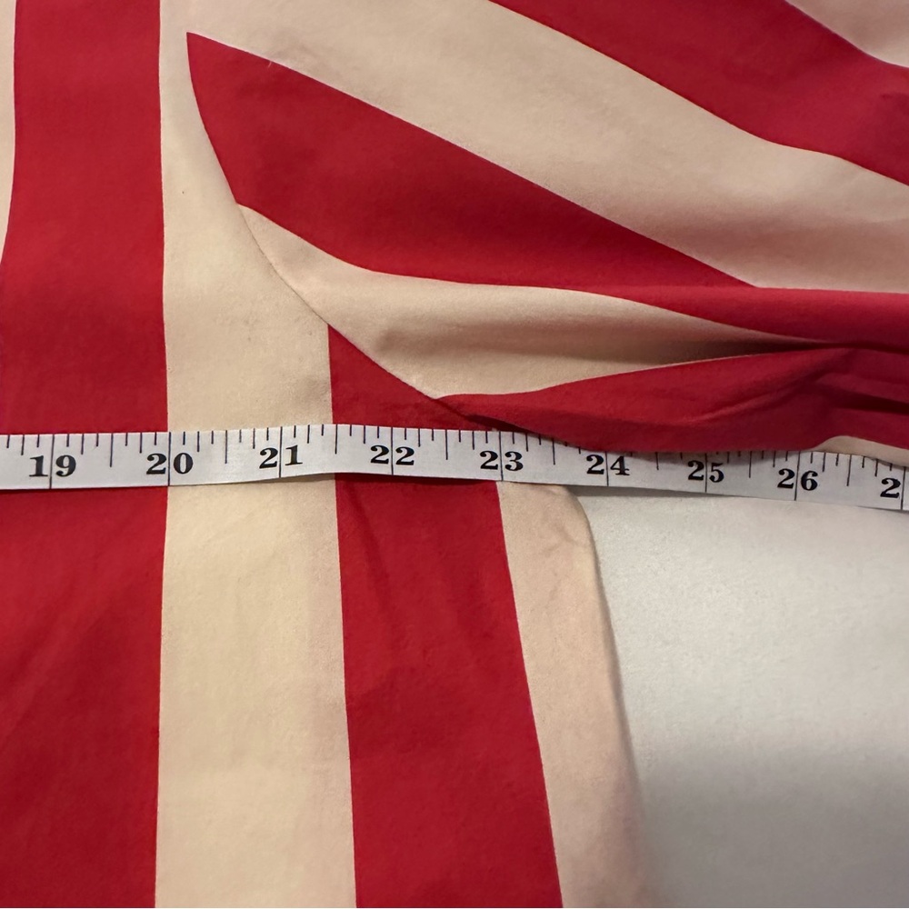 Tracy Reese Red and Cream Vertical Stripe Button-Down Top - Picture 16 of 16